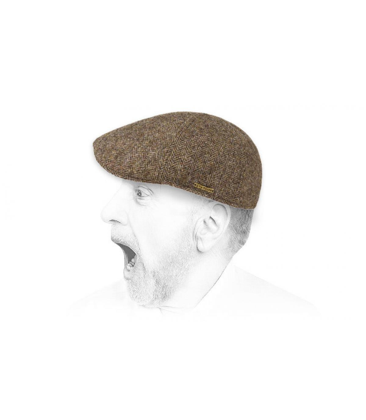 gorra duckbill marrón lana Texas Woolrich Herringbone brown olive gorra duckbill marrón lana Texas Woolrich Herringbone brown olive